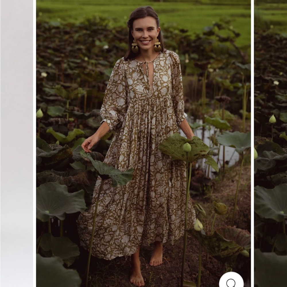 Daughters of India Kyra Maxi Dress—Olive